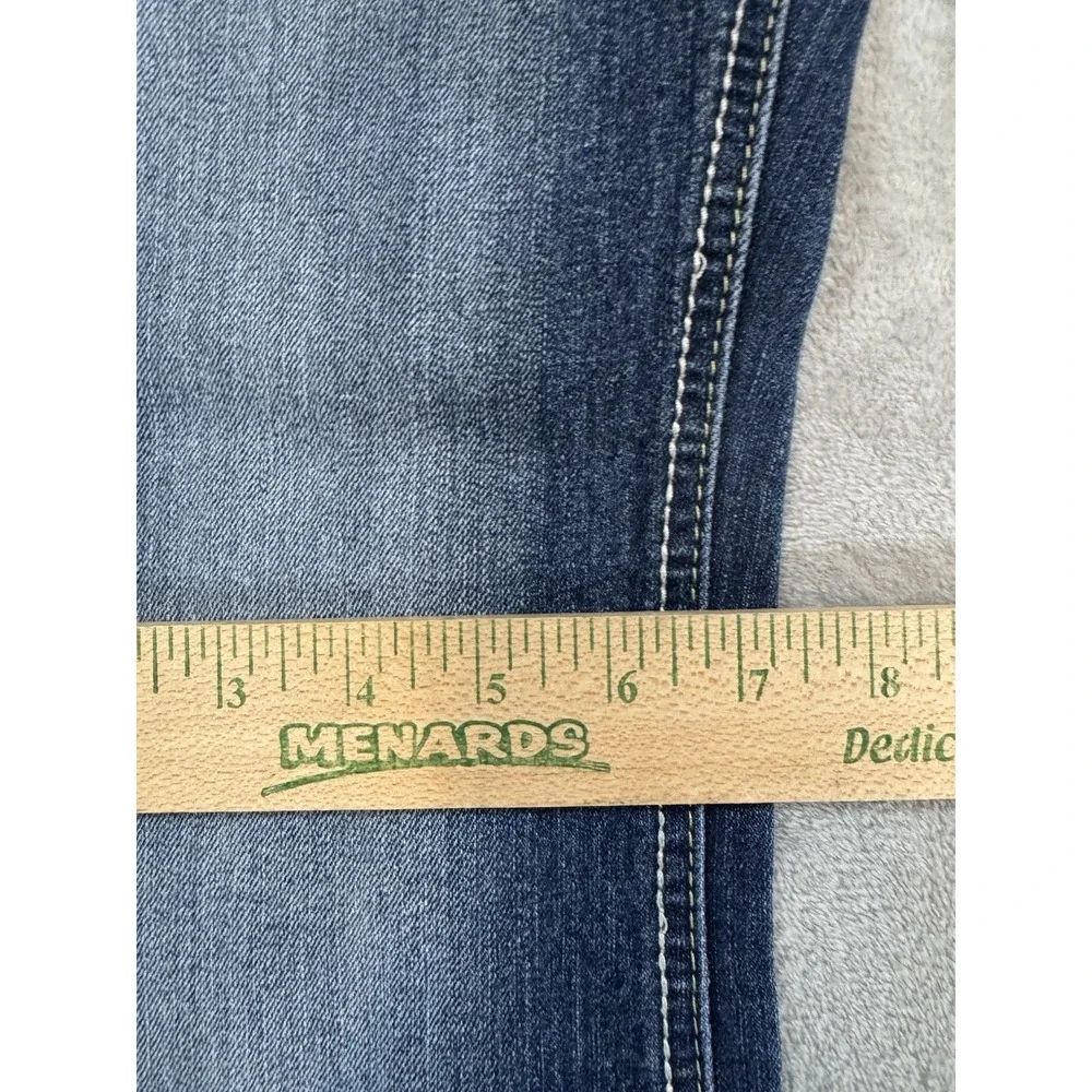 lei Jeans Juniors 7 L24 Blue Sophia Hipster Flare Stretch Denim Flap Pockets‎